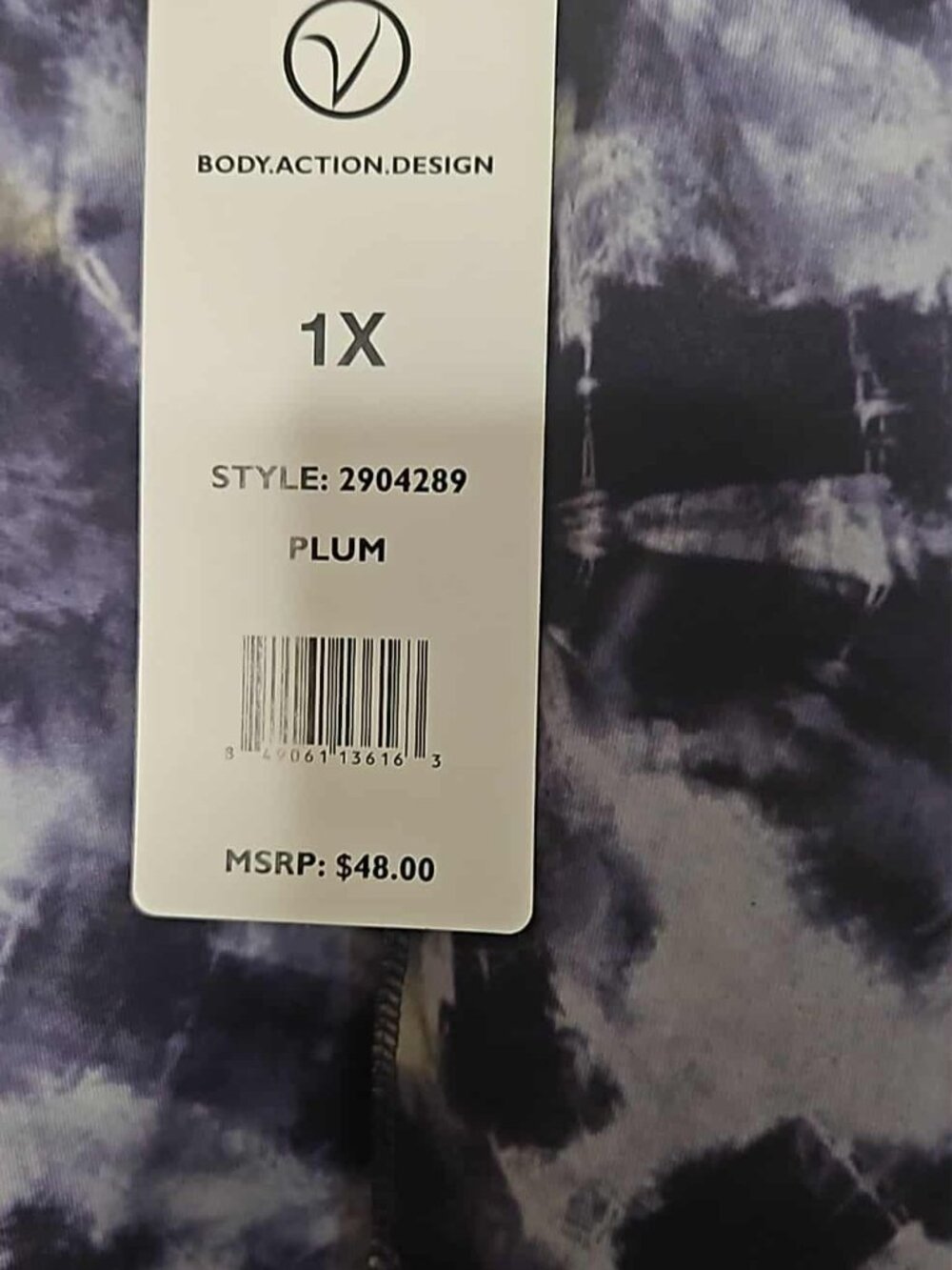 Vogo Athletics tie dye leggings size 1X Plum - Picture 2 of 2